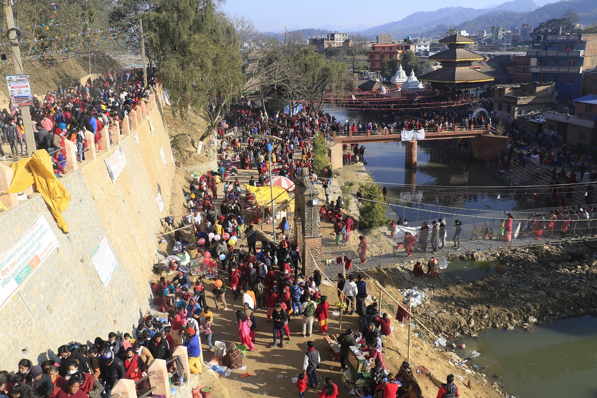 पनौती बाह्रवर्षे मकर मेलामा ५० लाखले गरे स्नान तथा अवलोकन